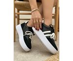  Kadın Vega Siyah Çift Bağcıklı Ortopedik Rahat ve Hafif Taban Sneaker