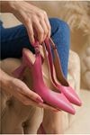 Kadın Harmony Arkası Açık Stiletto Ayakkabı Şampanya Topuk MR5090