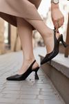 Kadın Harmony Arkası Açık Stiletto Ayakkabı Şampanya Topuk MR5090