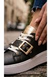 Lusi Siyah Kemer Gold Detaylı Günlük Ortopedik Sneaker 